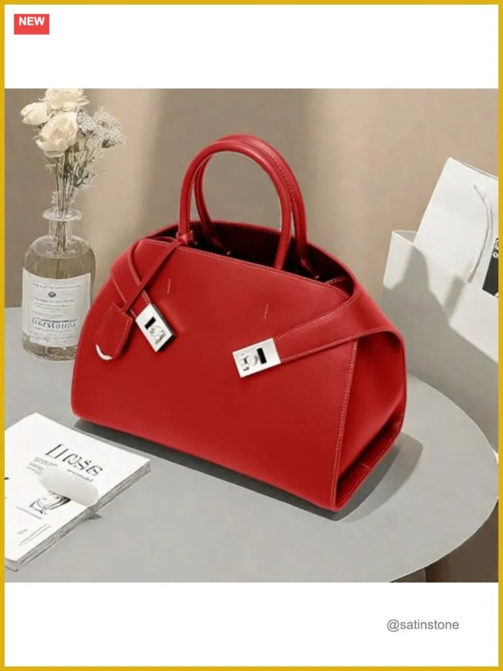 Handmade Italian Leather Tote Crossbody Bag Adjustable Strap